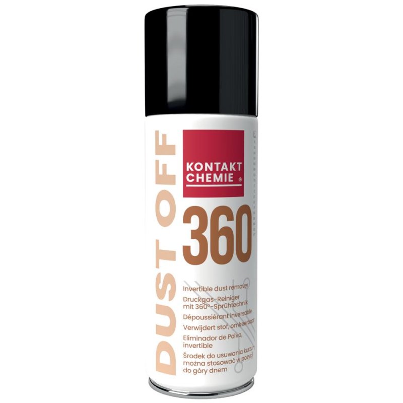 KONTAKT CHEMIE spray air comprimé DUST OFF 360, 200 ml, valve 360 degrés, sans huile